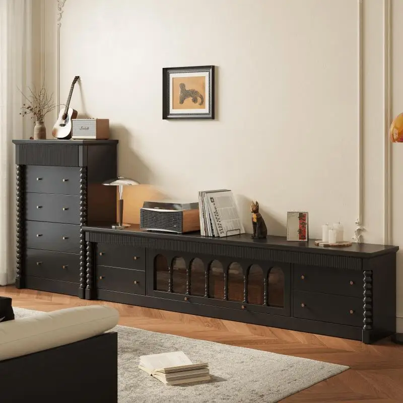 

French-style Retro TV Stands Wood Old-style European-style TV Stands Large Living Combinatio Home Furniture Ein FernseherZY40DSG