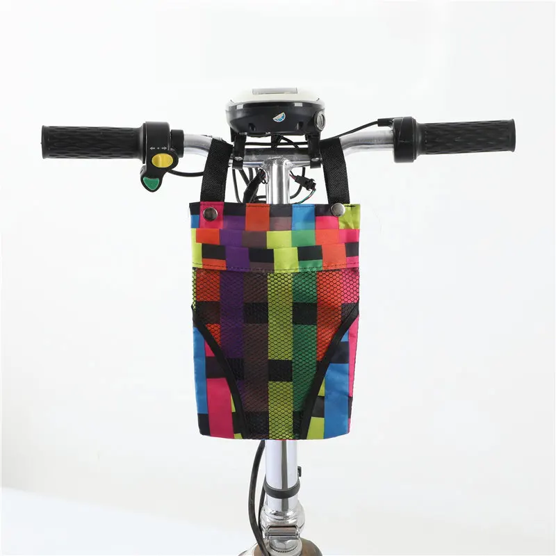 Bicycle Storage Bag Detachable Basket Front Handle Large Capacity Pocket Bicycle Motorcycle  Mobile Phone Bag Accessory