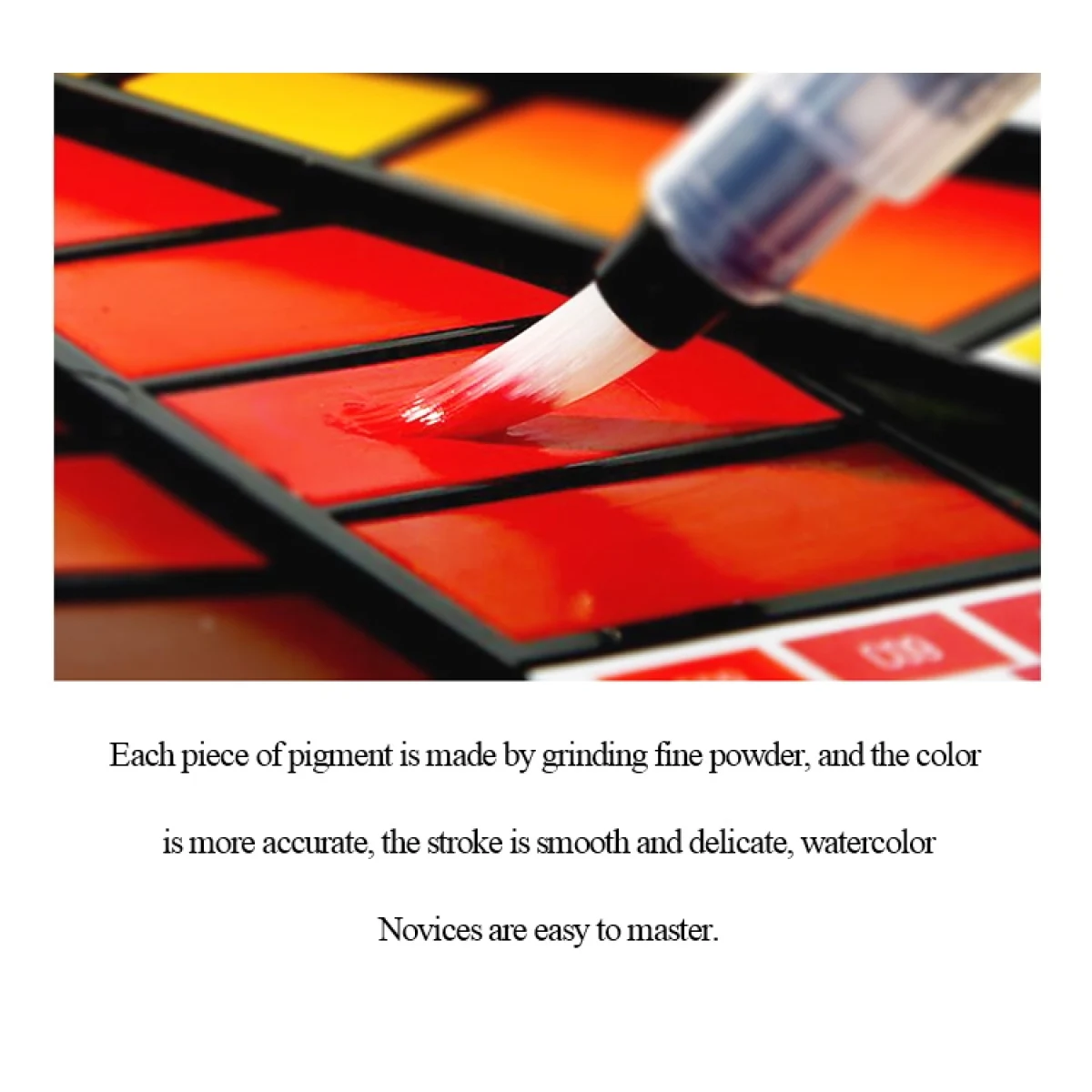 18/24/42/60 Solides Aquarell-Pigment-Set, faltbar, für Reisen, Aquarell mit Wasserpinselstift, kunstvolles, fächerförmiges Malwerkzeug – Detail 7