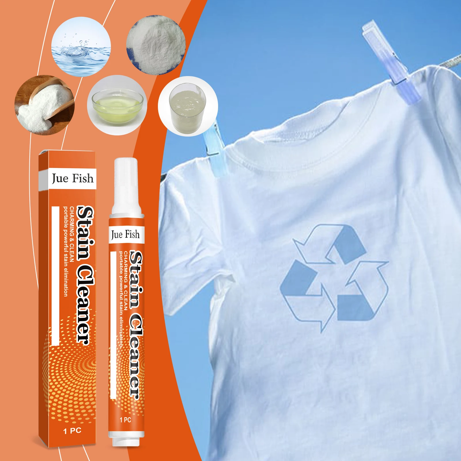 

Portable Laundry Stain Remover Pen Effectively Remove Oil Red Wine Stain Travel-Friendly No-Wash Multipurpose Clothes Bleach Pen