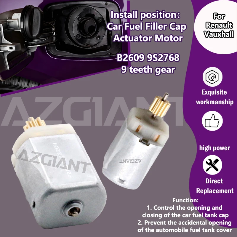 

B2609 9S2768 For Renault Kangoo/Megane III/Vauxhall Meriva A MK Car fuel filler cap locking system motor GM24438209/55308101