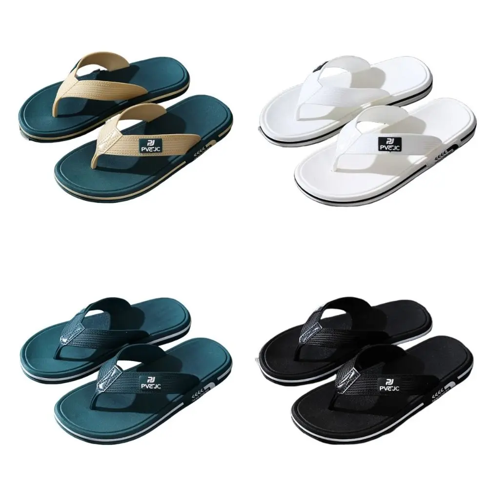 간단한 캐주얼 플립플롭 남성용 통기성 미끄럼 방지 남성용 실외 슬리퍼 편안한 홈웨어 비치 슬리퍼 비치