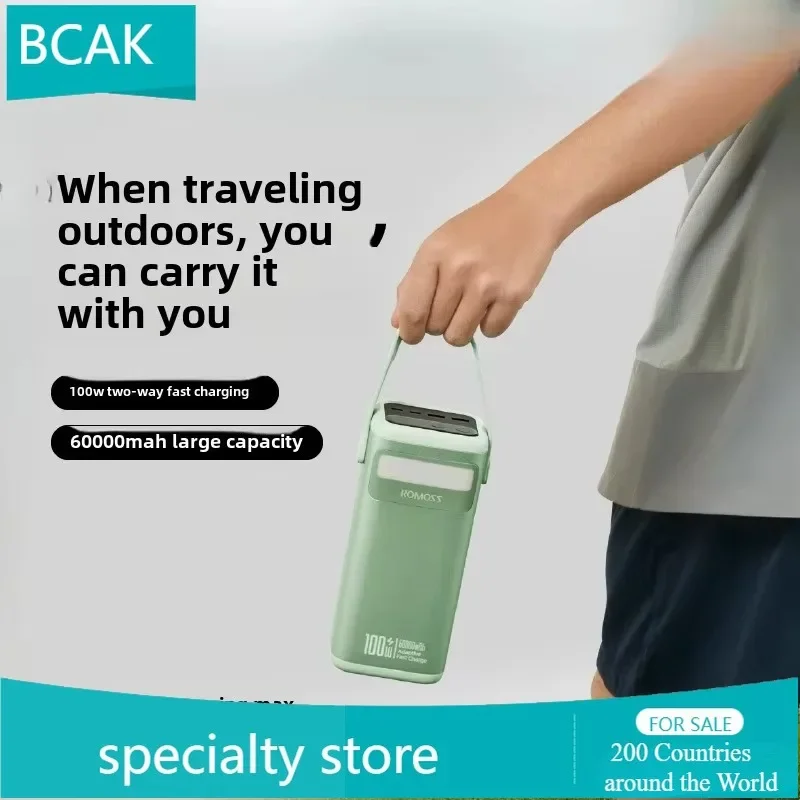 New BCAK Large-capacity Power Bank 40000 MAh Portable Outdoor Power Supply 100W Two-way Fast Charging Mobile Power Supply