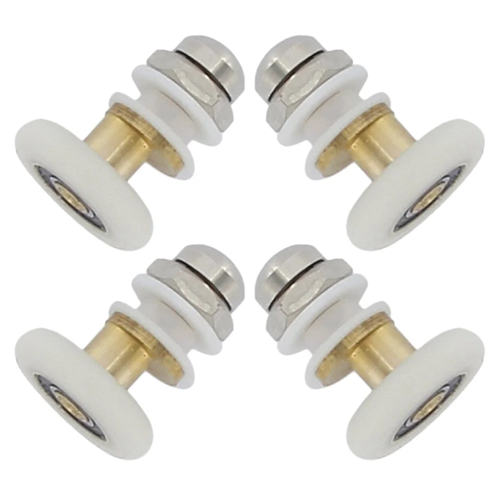 

4pcs Stainless Steel Shower Door Rollers For Bathroom Glass Sliding Door Smooth Operation Adjustable Durable Runner Wheel