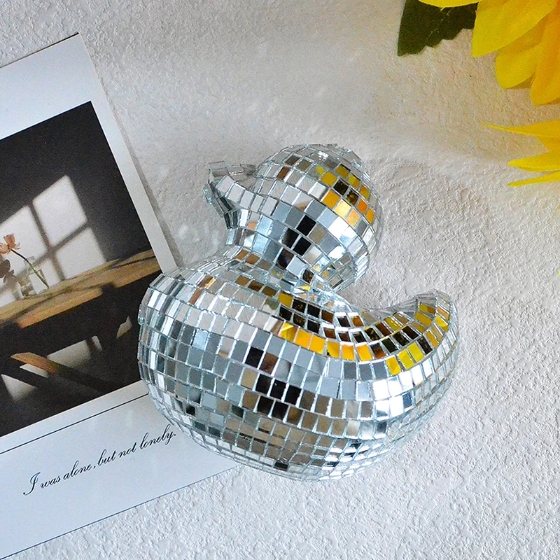 Silver Duck Disco Ball Mosaic Glass Mini Disco Ball Bar Home Ornament Light riflesso per la decorazione della torta della festa in discoteca
