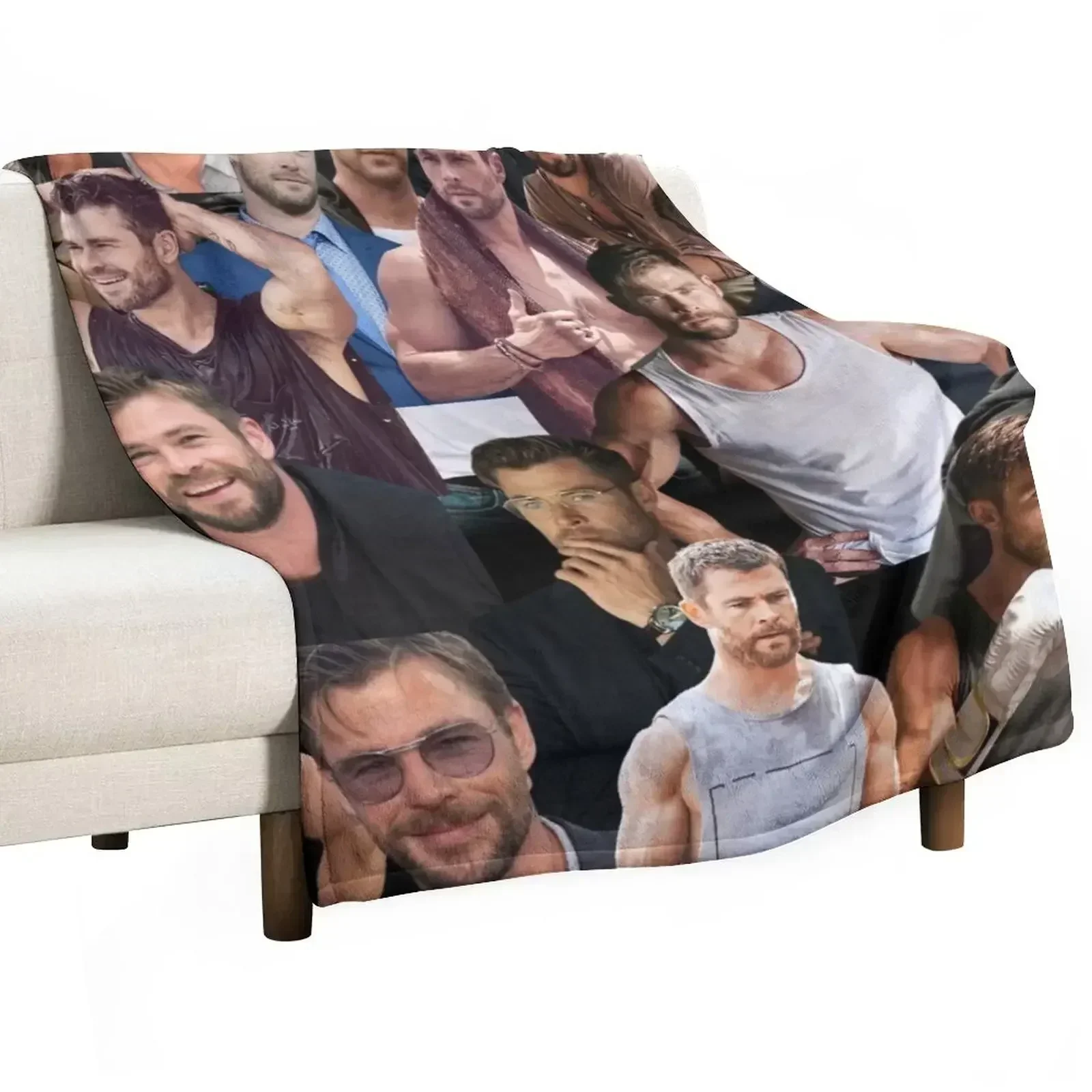 

Chris Hemsworth photo collage Throw Blanket Cute Plush Blankets