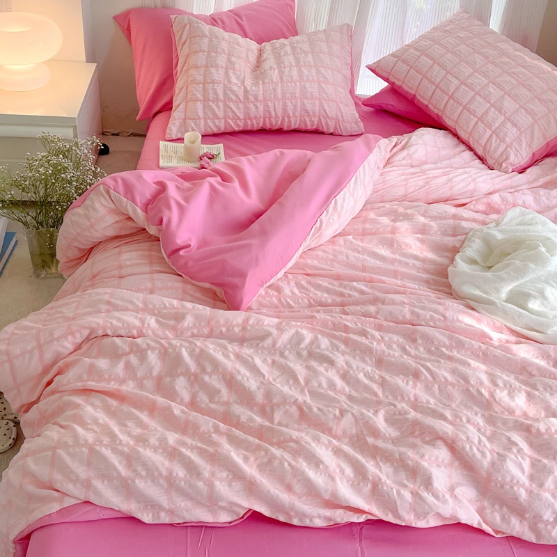 3pcs stripe print Duvet Cover Set (1*Duvet Cover + 2*Pillowcase, Without Core),soft fabricBedding Set