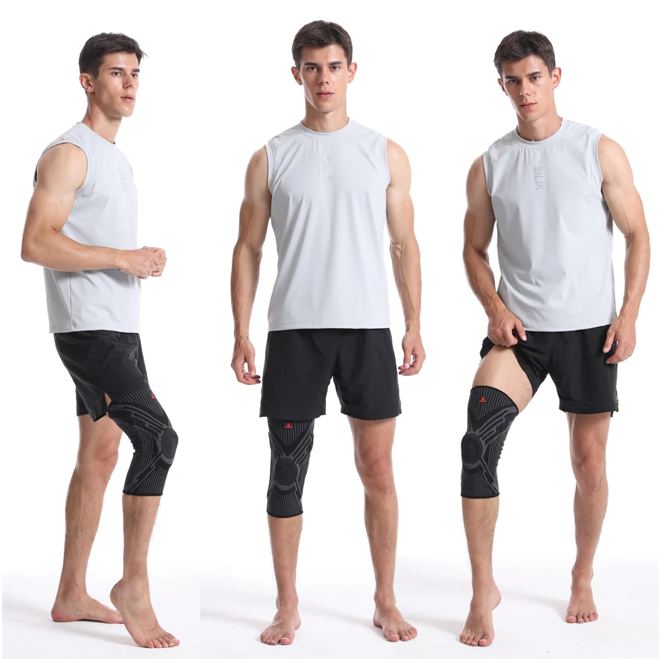 WOSWEIR 1 PC Silicon Padded Basketball Knee Pads Patella Brace Kneepad for Joint Support Fitness Compression Sleeve Protector