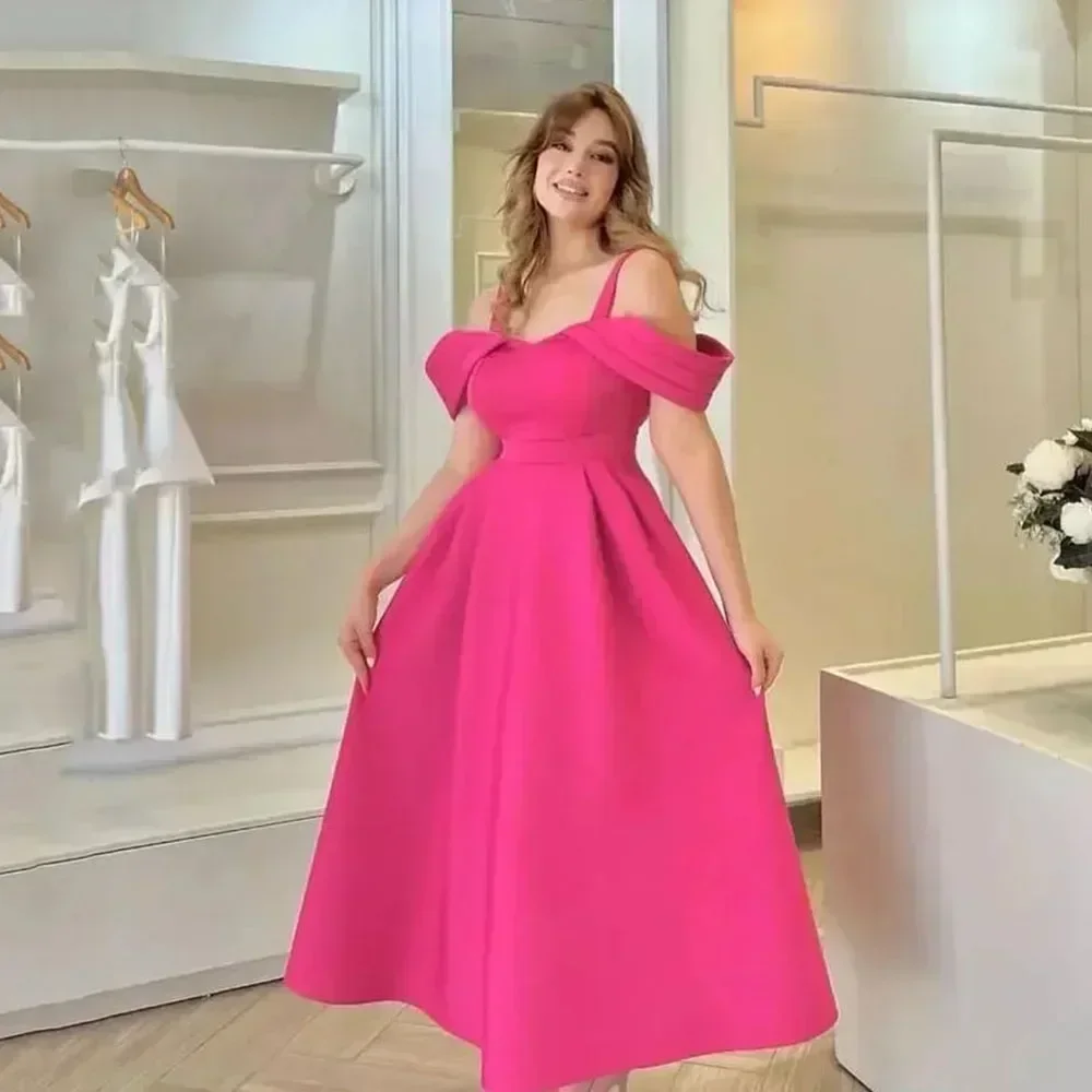 짧은 프롬 드레스 웨딩 하객 드레스 A라인 오프숄더 의상 티길이 파티 가운 여성용 맞춤 정장 드레스
