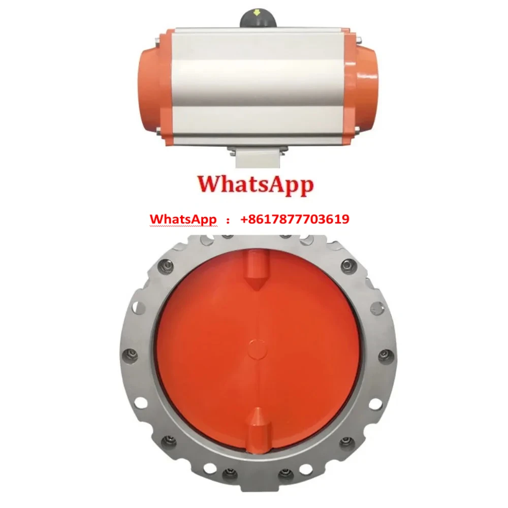 Pneumatic dust butterfly valve aluminum alloy plate powder DN100 single/double flange butterfly valve cement mixing station