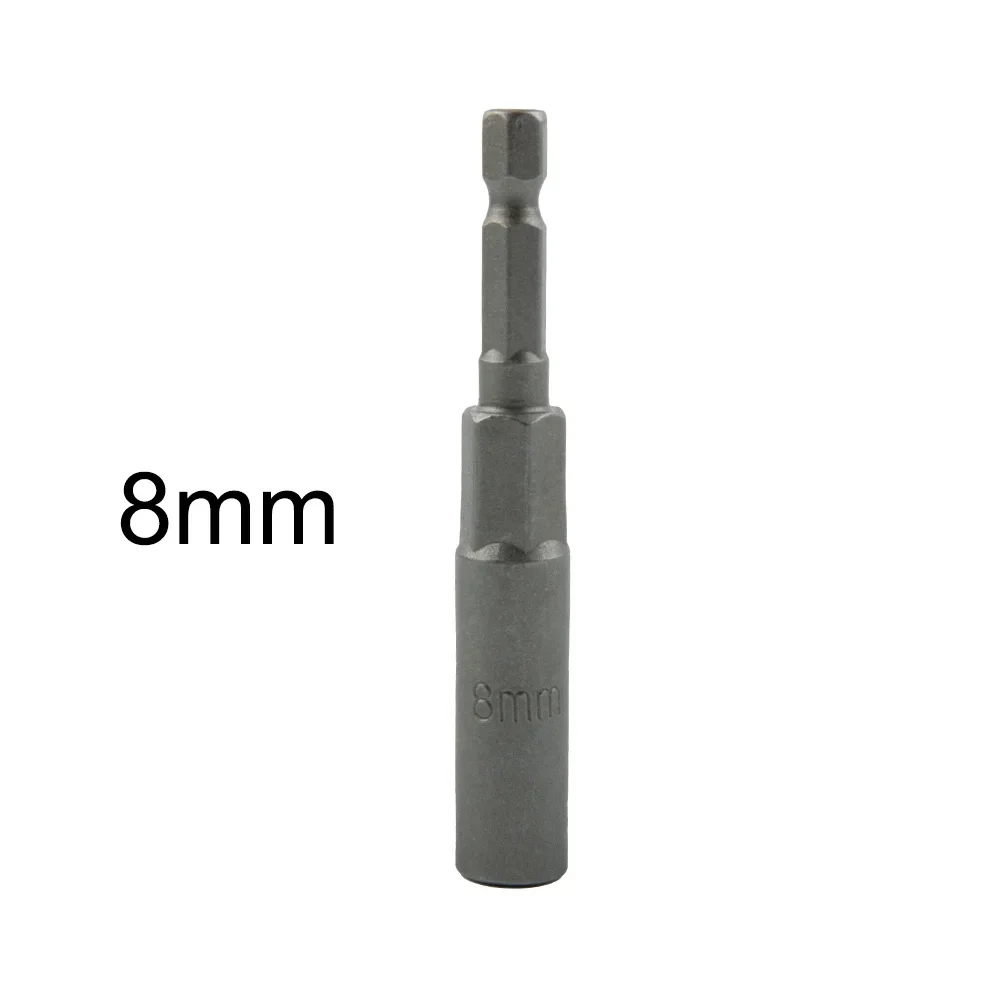 1PC Hex Socket Sleeve Nozzles Nut Driver 80mm HRC60 5.5mm-19mm Power Screwdriver Handle Tools Power Drill Impact Driver