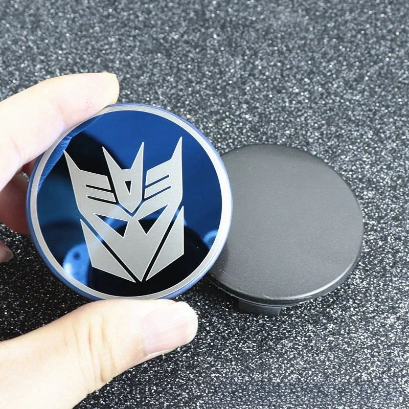 4Pcs 56mm Transformers Emblem Car Wheel Center Stickers Stainless Steel 8K MirrorTesla Wheel Center Stickers for Model 3/Y/S