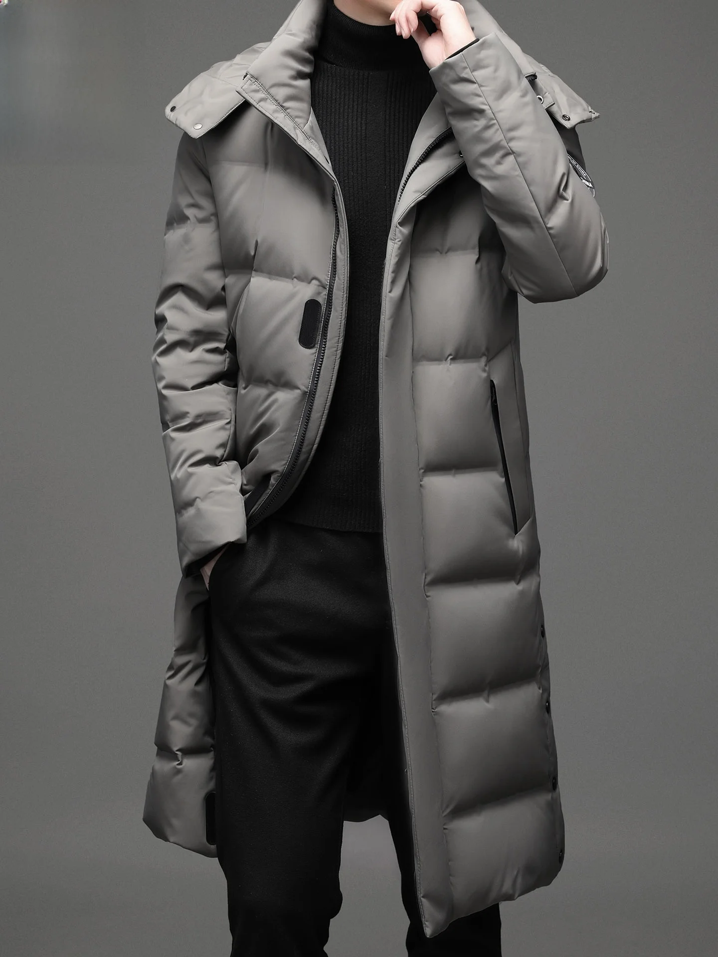 

TUCANO Long Hooded down Jacket Men's Thick Warm Winter Coat Anti-Wind Extreme Cold Outerwear Fashion Urban Style Polyester Fiber