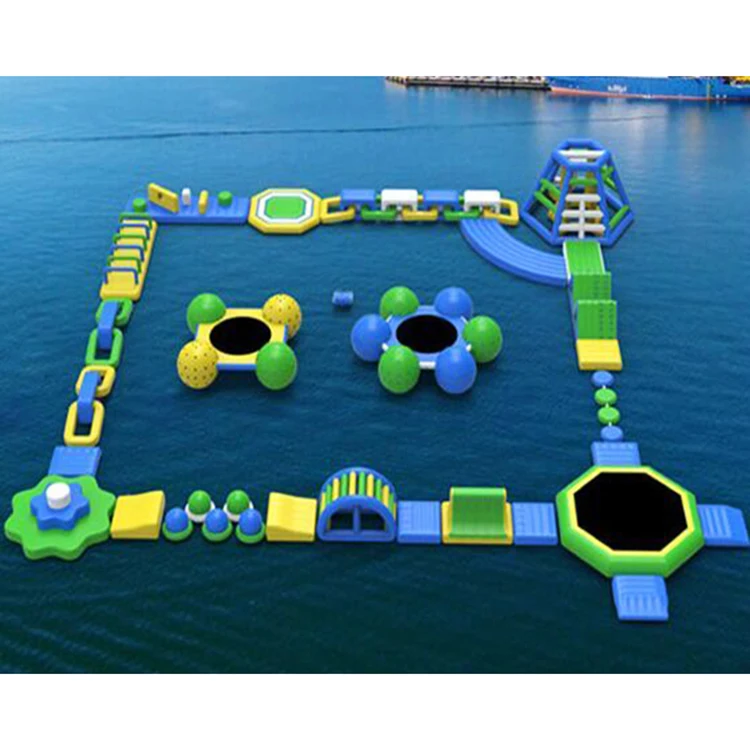 Commercial Water Park Game Obstacle Course Inflatable Water Floating Island Inflatable Aqua Park