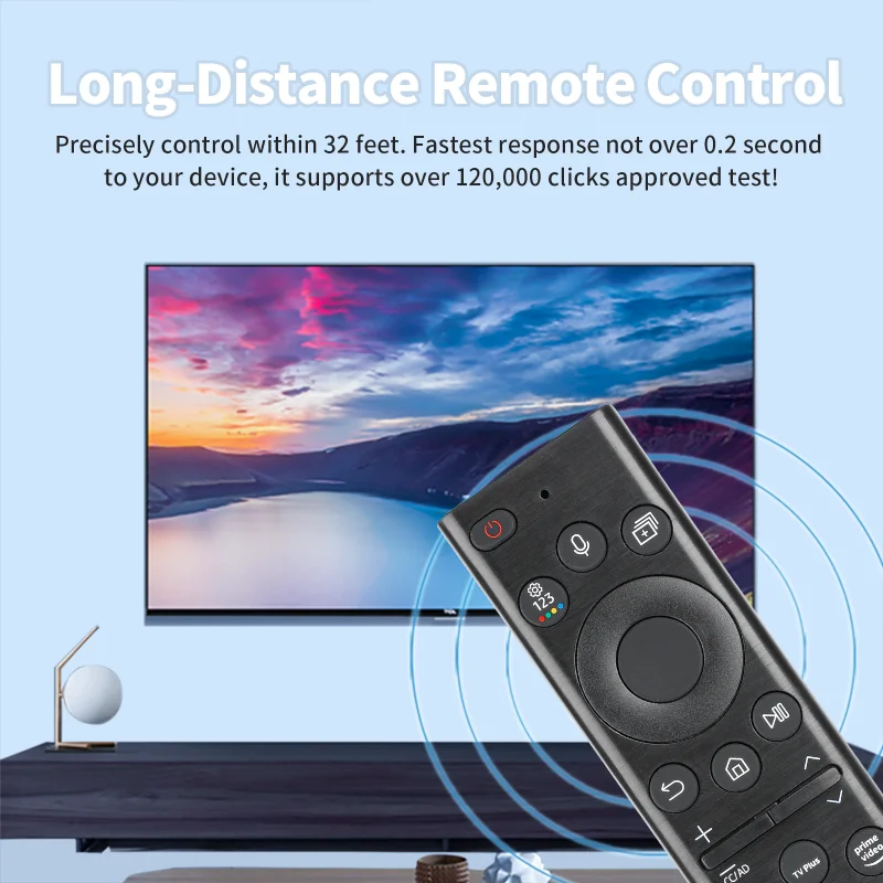 BN59-01385A لاستبدال جهاز التحكم عن بعد الصوتي الشمسي Samsung مع أزرار NETFLIX PrimeVideo، لتلفزيون Samsung الذكي بإطار Samsung