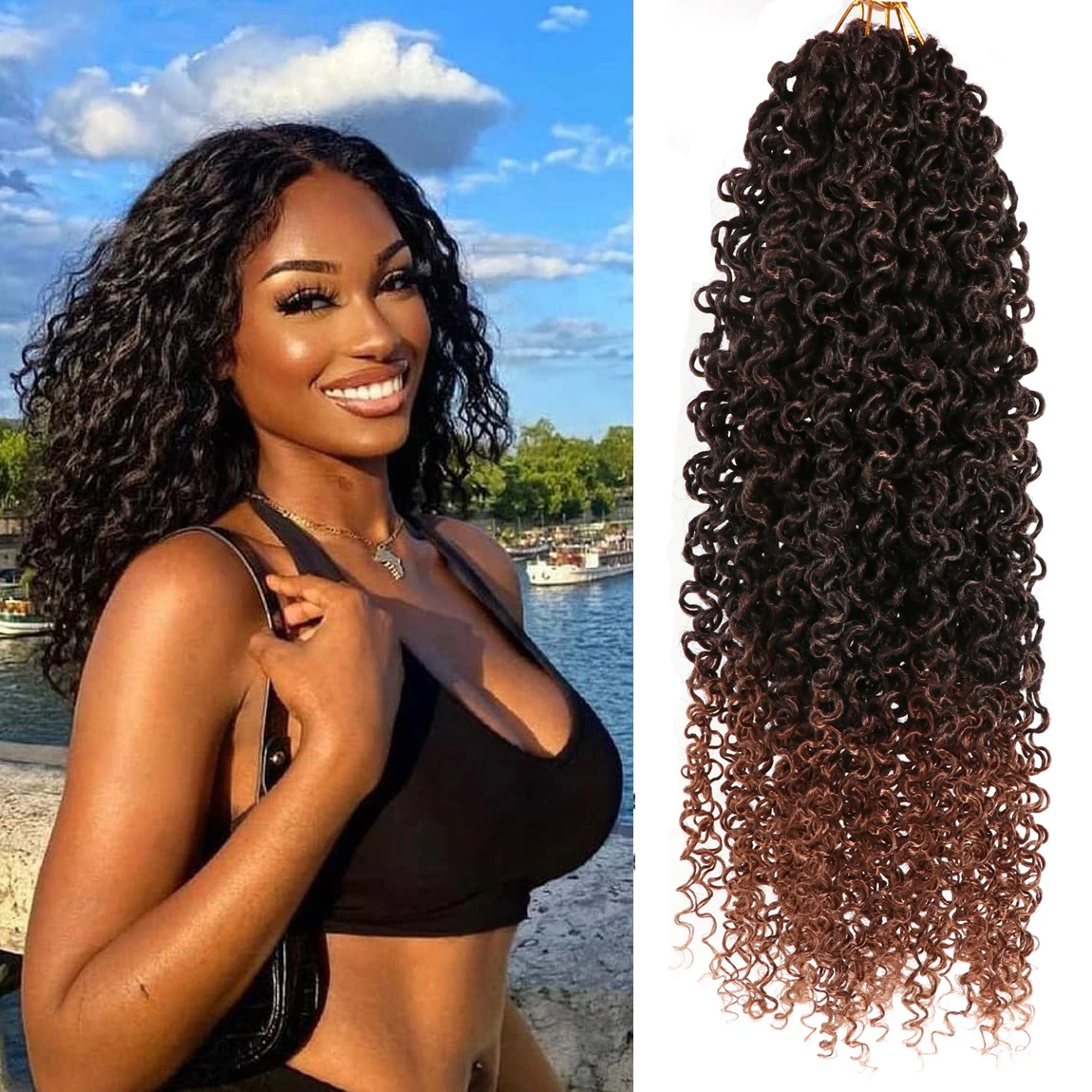 

Sambraid 14inch Curly Crochet Hair for Black Women Water Wave Crochet Hair Curly Braiding Hair GoGo Curl Crochet Hair Extensions