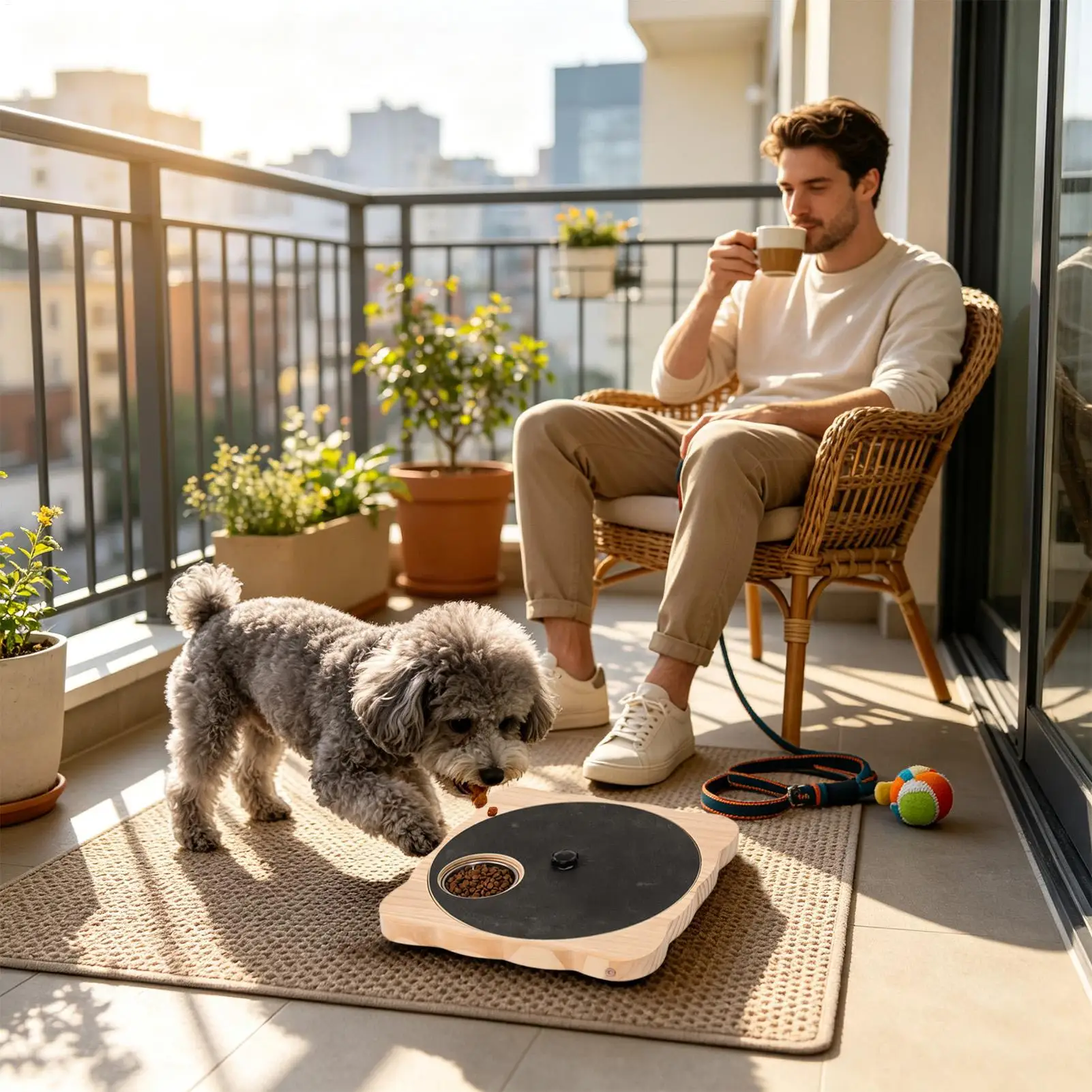 Dog File Board With Treat Box Rotating Non Slip Wooden With Treat Box Pet Scratching Pad Nail File Board For Small Medium Large