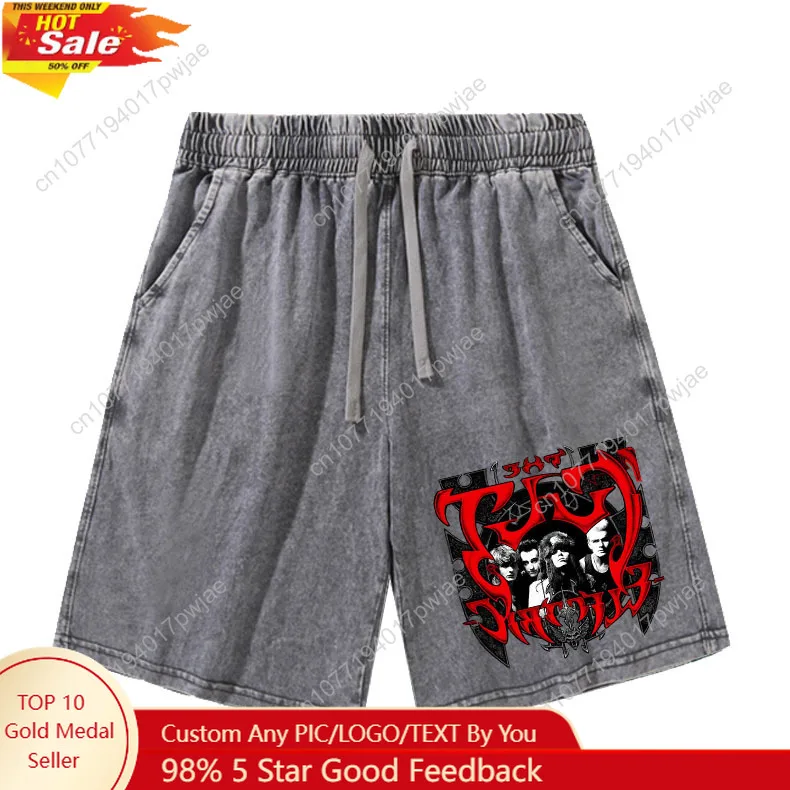 

Temple British Rock Band Shorts Mans Womans Teenager Retro Short Pants Vintage Cotton Elastic Soft Beach Shorts Customized Pants
