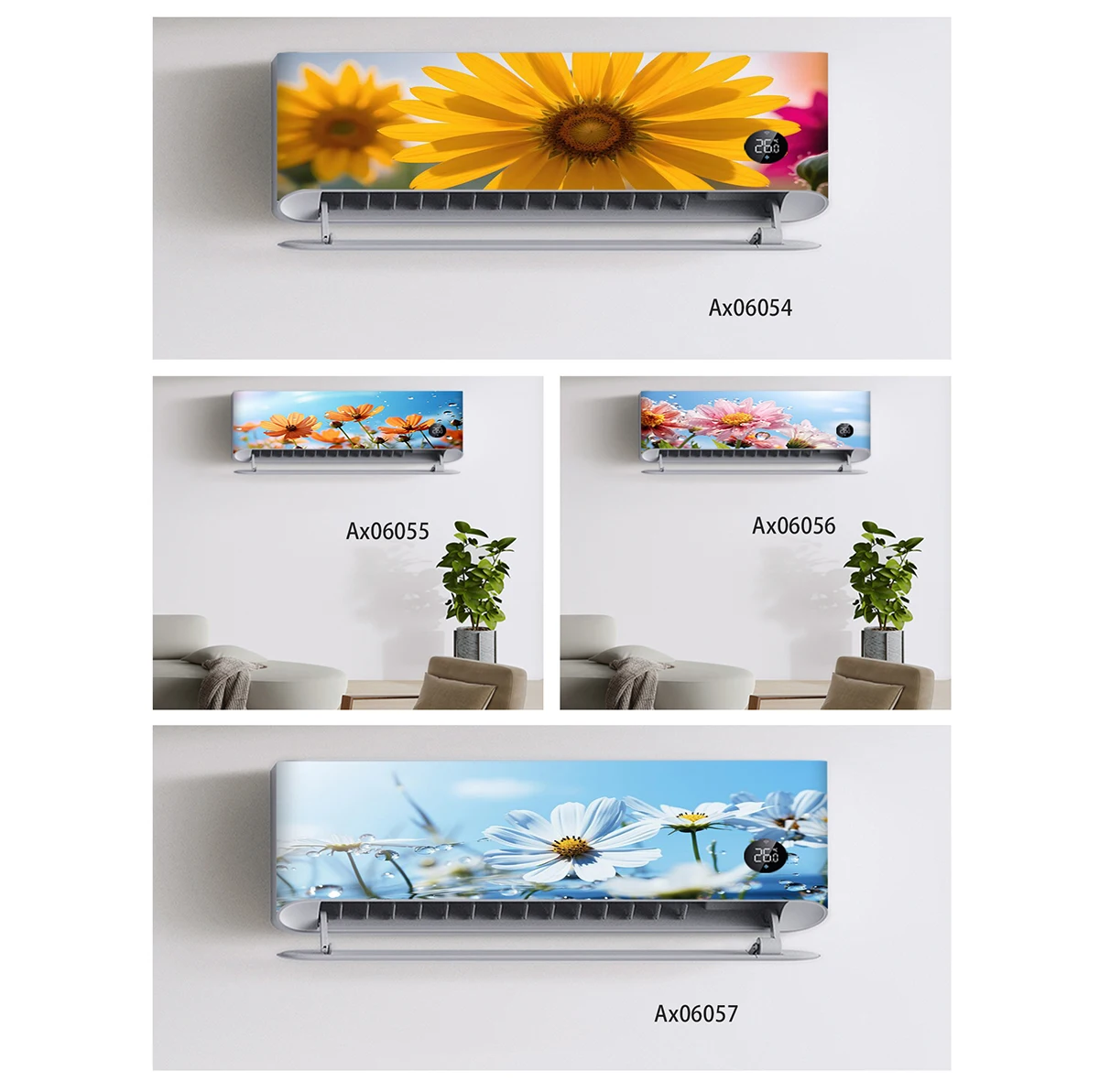 Full Cover Adhesive - Adesivo Floral Autoadesivo para Ar Condicionado