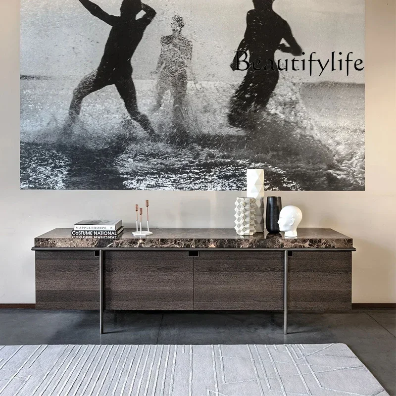 

Italian light luxury solid wood dining side cabinet modern simple entrance cabinet household locker living room furniture