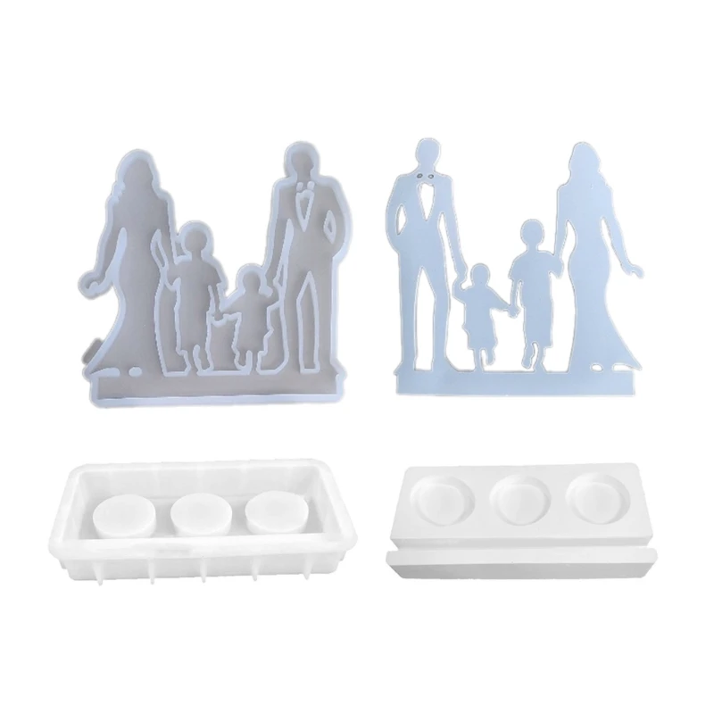 

M2EA Family Insert Silicone Mold for Tealight Holder Home Decorations Holder Handmade Casts Molds Table