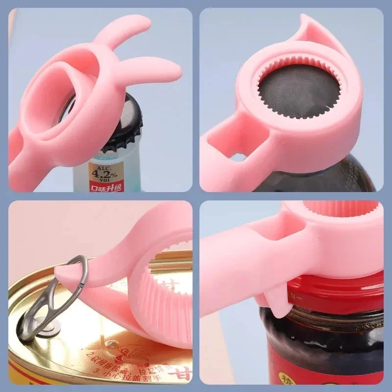 1/2pcs Beer Bottle Opener Multi-Purpose Beverage Jar Can Bottle Opener Plastic Corkscrew Dining Bar Gadgets Kitchen Tools