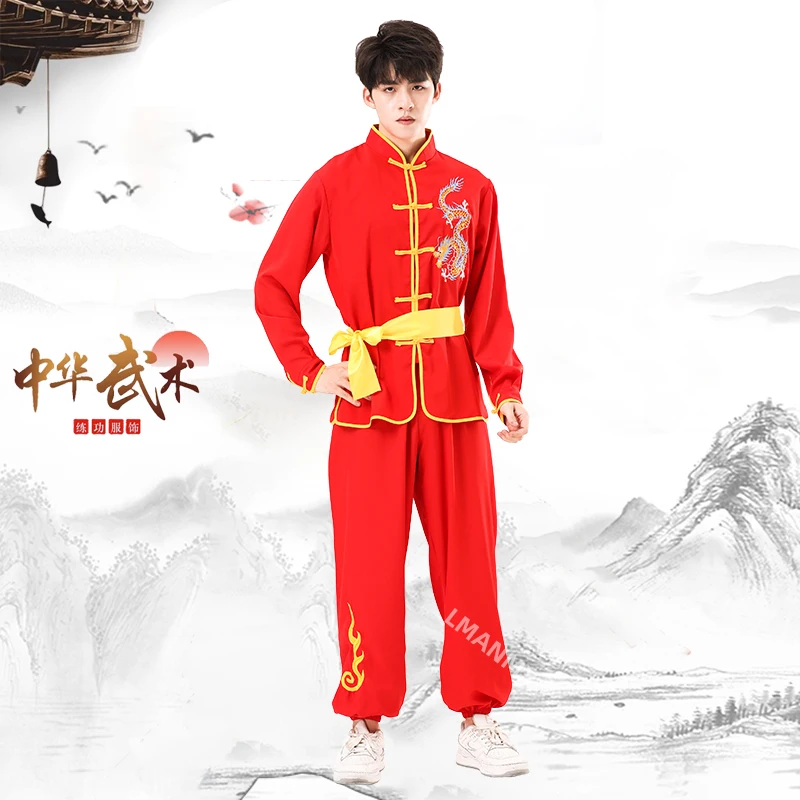 Drumming performance costume, Chinese style embroidery practice costume, male and female adult yangko costumes