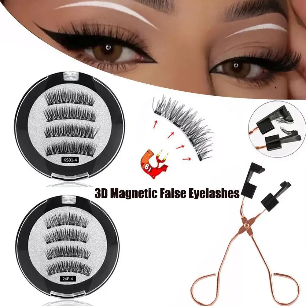 3D magnetische Wimpern mit 4/5 Magneten handgemachte Make-up Wimpern falsche Wimpern wieder verwendbare verlängerte Wimpern Drops hip falsch j1n7