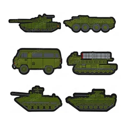 3D PVC Armored Vehicle Tank Patches Outdoor Decorative Tank Rubber Hook Back Patches For Clothing Accessory Shoulder Appliques
