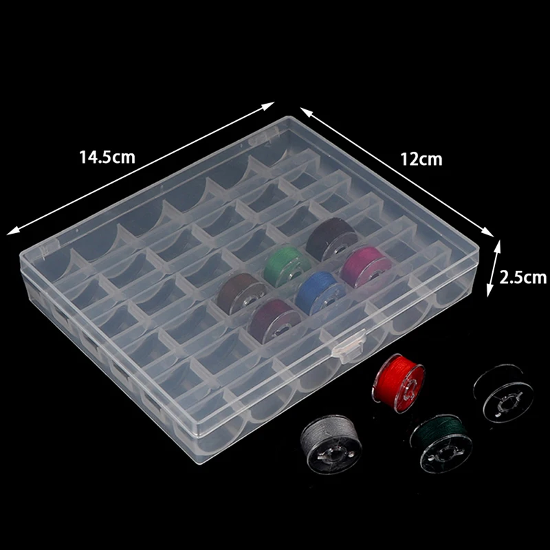 1pc 36 Spools Empty Bobbins Storage Box Sewing Accessories Tools Plastic Sewing Machine Bobbin Case Knitting Needle Organizer