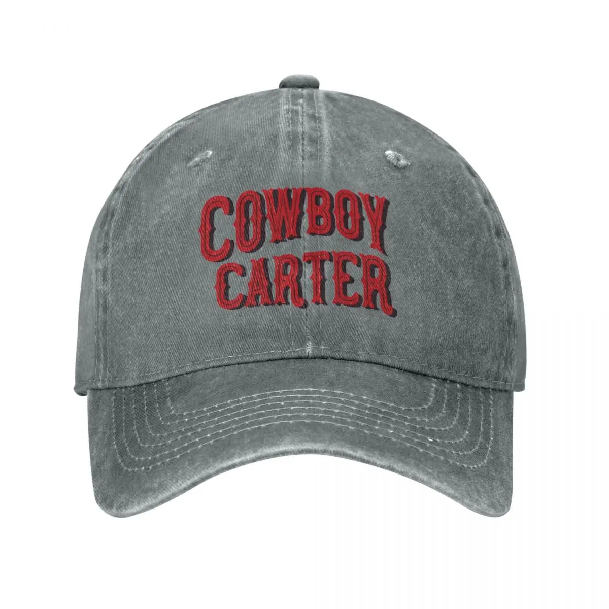 Graphic Red Rustic Cowboy Carter Adult Denim Washed Baseball Cap For Women Cowboy Female Snapback Caps Spring Summer Dad Hats