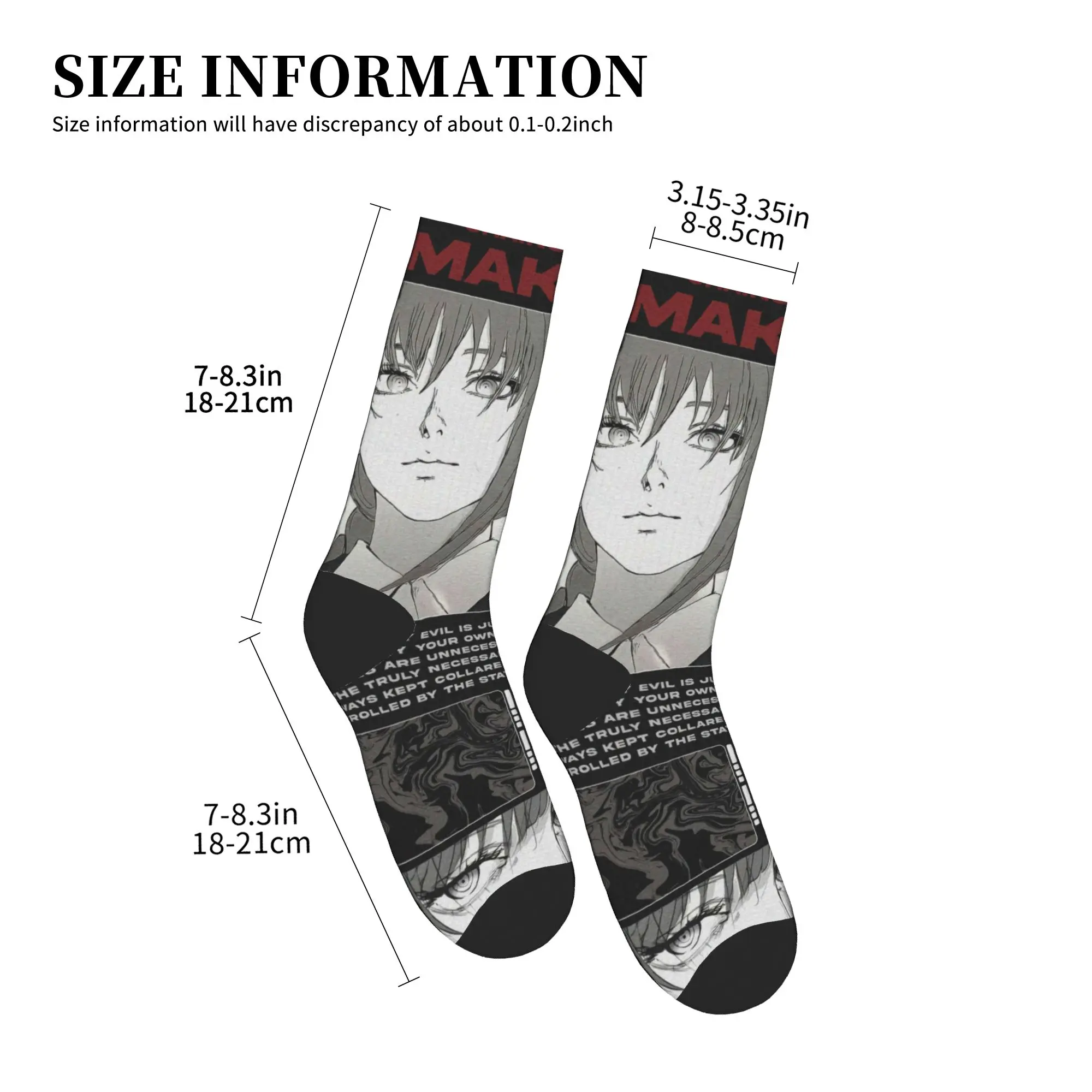 MAKIMA Chainsaw Man Japanese Manga Stockings Adults Men  Socks Soft Fashion Socks Winter Climbing Non Slip Graphic Socks Gift