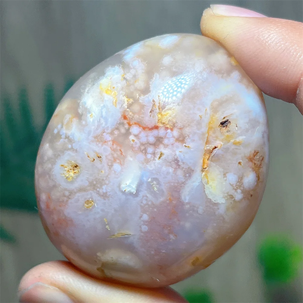 

Pink Flower Agate Palm Stone Quartz Gemstone Skeeton Feng Shui Stone Quartz Energy Mineral Home Decoration Natural Crystal