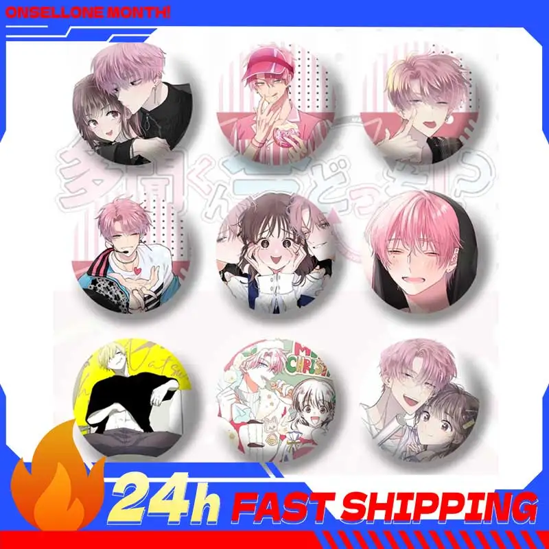 

Anime Peripherals Tamon Fukuhara Figure Pin Utage Kinoshita Figurine Badge Ōri Sakaguchi Decoration Collection Toys Gifts