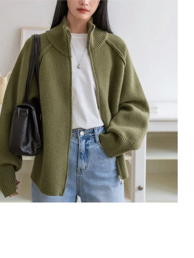 

2025 повседневный кардиган, пальто, зимняя одежда, женский универсальный свободный простой стильный свитер, женская вязаная домашняя одежда, офисная одежда для поездок на работу