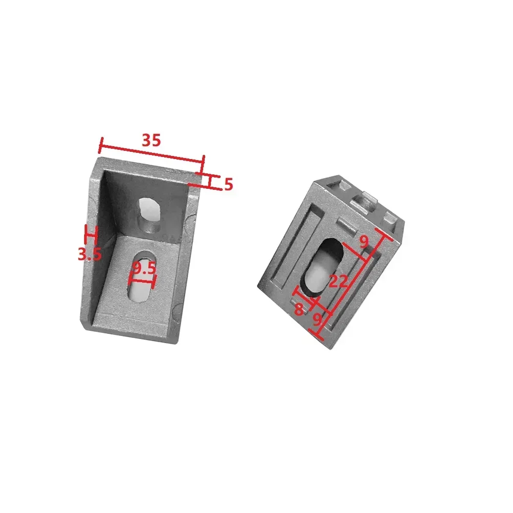10Pcs 40 35xxmm European Corner Fitting Angle Aluminum  X  L Connector Bracket Fastener Industrial  Profile - Image 4
