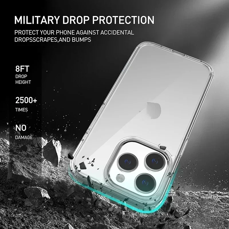 Capa de silicone transparente original para iPhone, estojo ultra fino luxuoso para iPhone 15 Pro Max, 14 Plus, 13, 12 Mini, 11 Pro Max