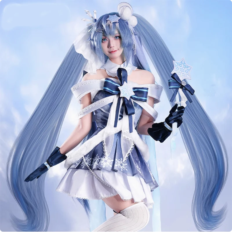 2025 Nieuwe Sneeuw M1ku Cosplay Kostuum Pruik Anime Miikuu Winter Lolita Jurk Hoed Hairwear Halloween Party Outfits voor Vrouwen Meisjes