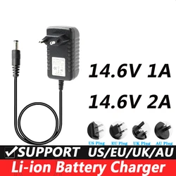 14.6V 1A ładowarka do akumulatorów litowych 18650 14V wolt wiertarka elektryczna klucz elektryczny ładowarka światło wędkarskie 14.6V 2A 5.5*2.1MM