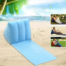 AirWedge Inflatable Beach Chair Outdoor Travel Inflatable Triangle Cushion PVC Flocking Lounger Air Beach Chairs with Backrest