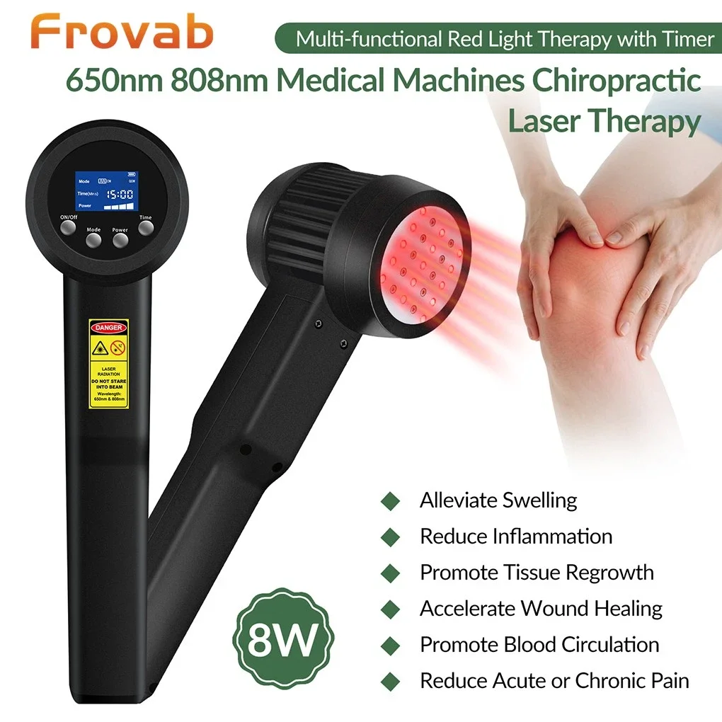 

8W High Power Dual Wavelength Cold Laser Therapy Instrument 650/808nm for Sports Muscle Repair Arthritis Pain Physiotherapy