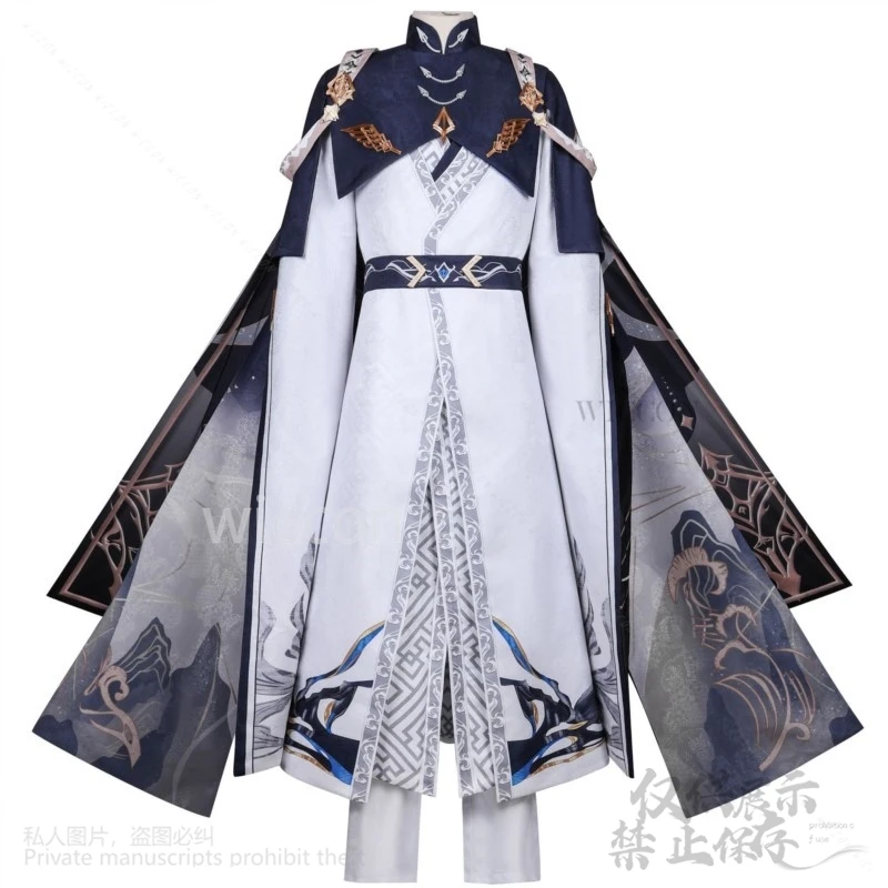 لعبة الحب والمساحة العميقة تأثيري زين أنيمي زي سر القدر زي الأنماط الصينية موحدة معطف طويل الباروكات دعوى مخصصة