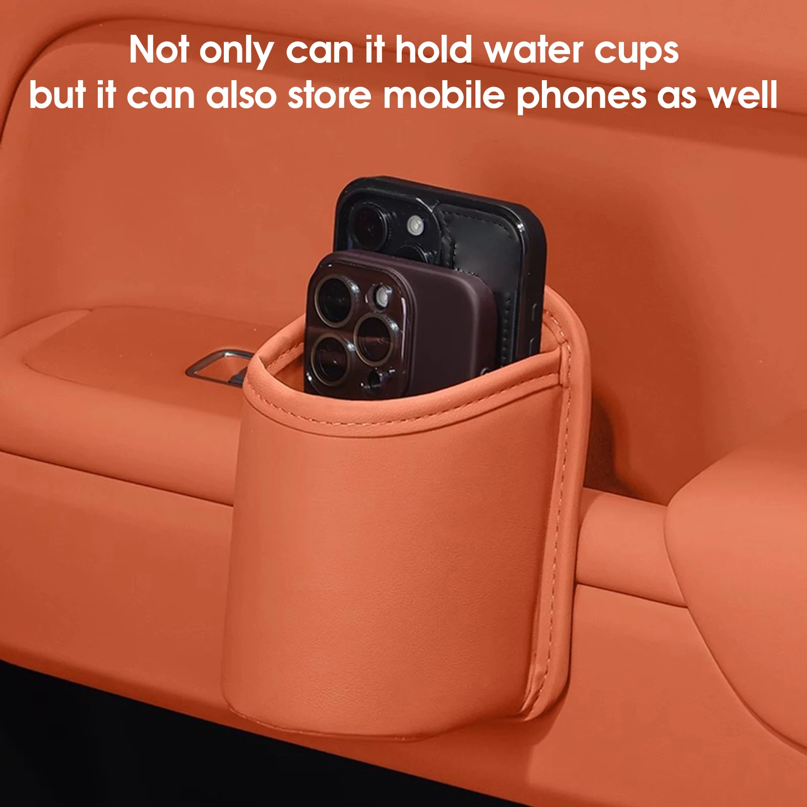 باب السيارة حامل الكأس بولي Leather الجلود السيارات شرب الرف صندوق تخزين المقعد الخلفي حامل الكأس المنظم لملحقات التخزين الداخلية للسيارة
