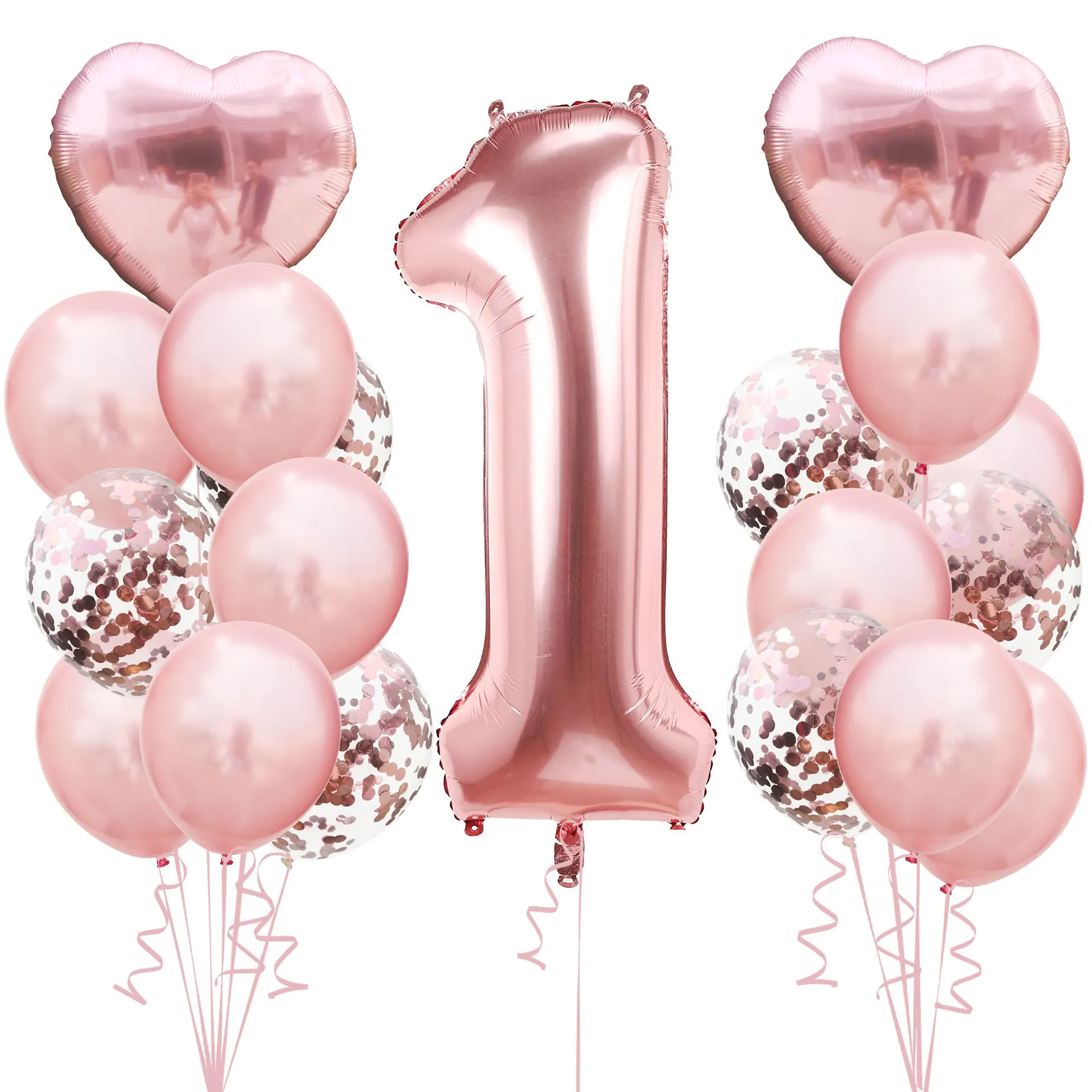 1-9 Birthday Party Decorations Birthday Rose Gold Balloon Set Foil Balloon Set