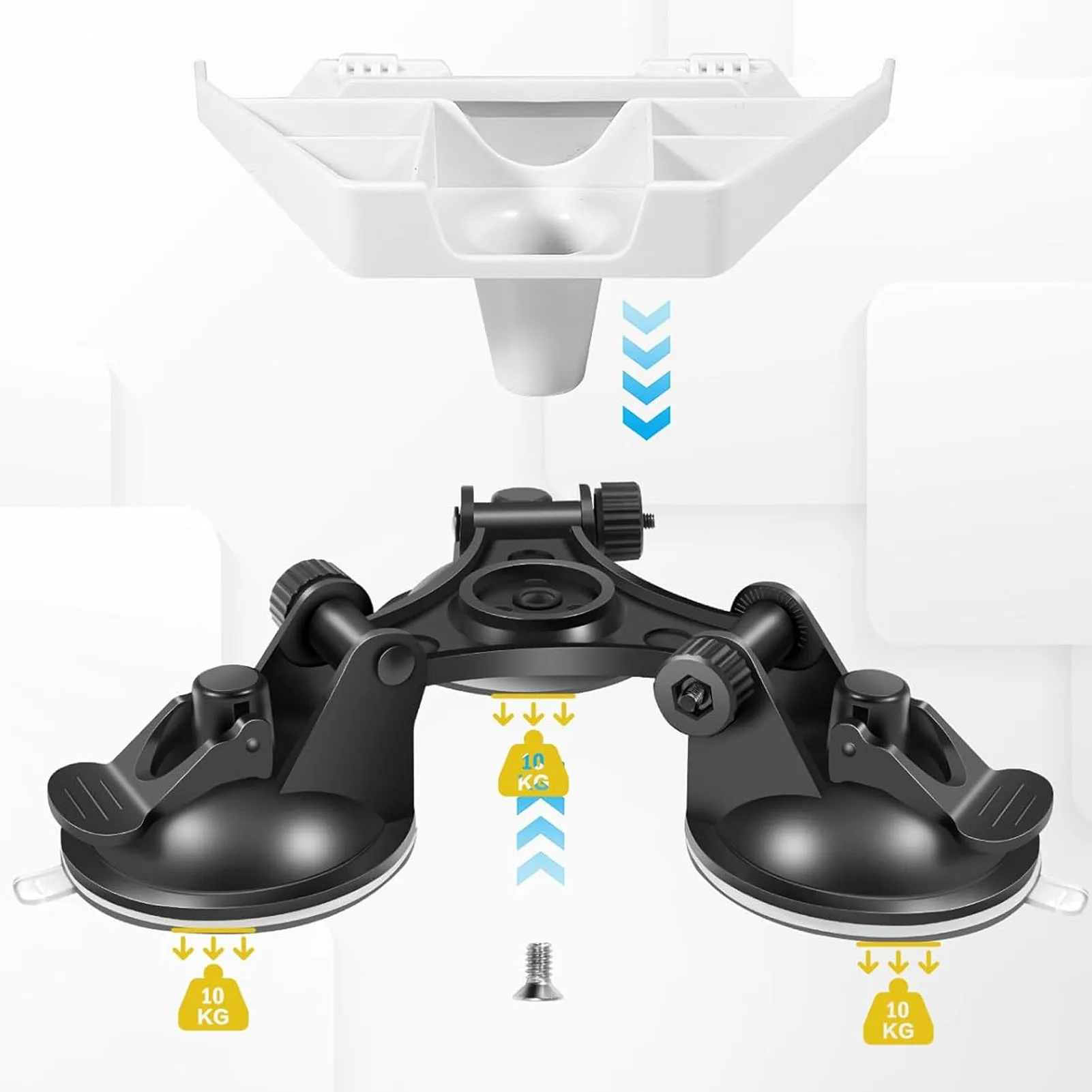 مستطيلة الأقمار الصناعية سنادات بالسيارة شفط آمنة مستطيلة شفط الأقمار الصناعية جبل قوية سهلة التركيب مستقرة لسقف RV #5