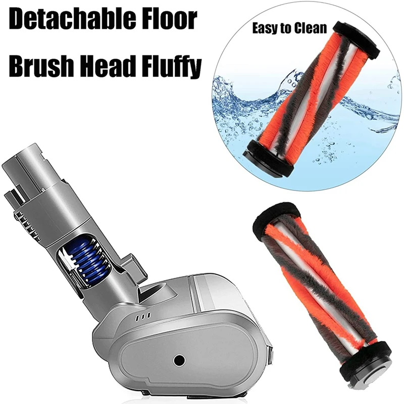 Electric Turbo Roller Brush For Dyson V6 DC58 DC59 DC61 DC62 Quick Release Brush With LED Light For Carpets Hard Floors