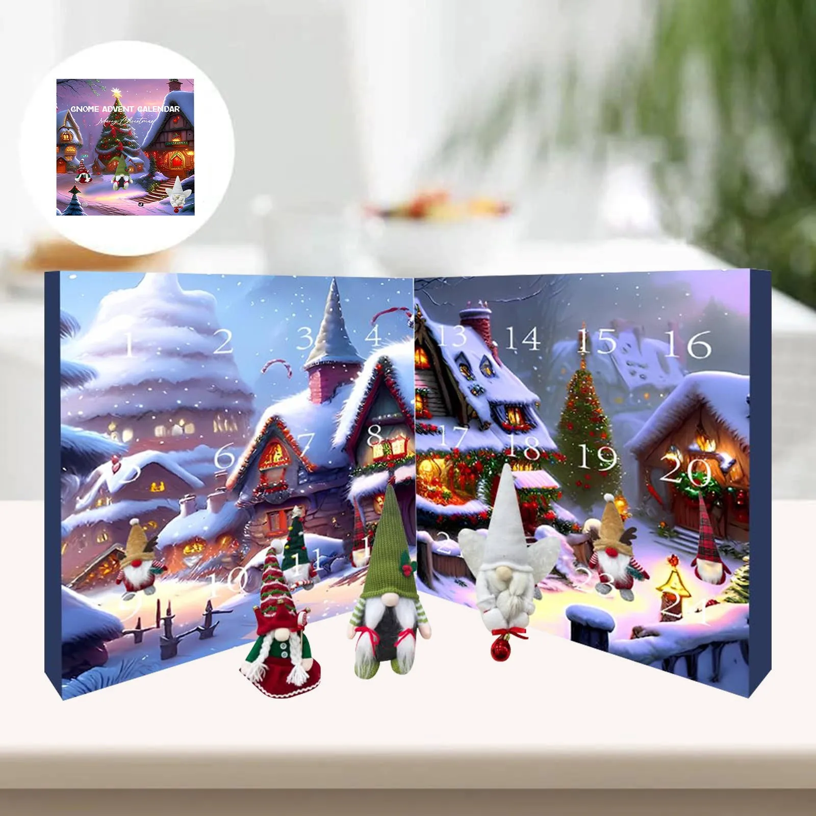 2024 Halloween Christmas Gnome Advent Calendar Halloween Christmas Countdown Advent Calendar Box Holiday Home Table Decoration