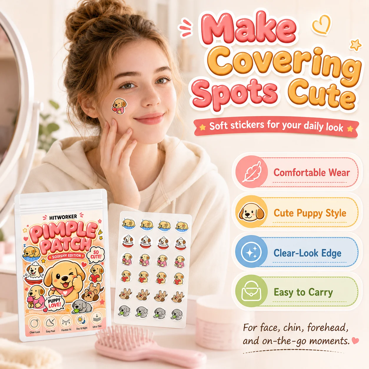 240/120/72Pcs/Bag Cute Otter Water Acne Stickers, High Quality Salicylic Acid, Tea Tree Oil, and Calendula Oil Acne Patch image 5