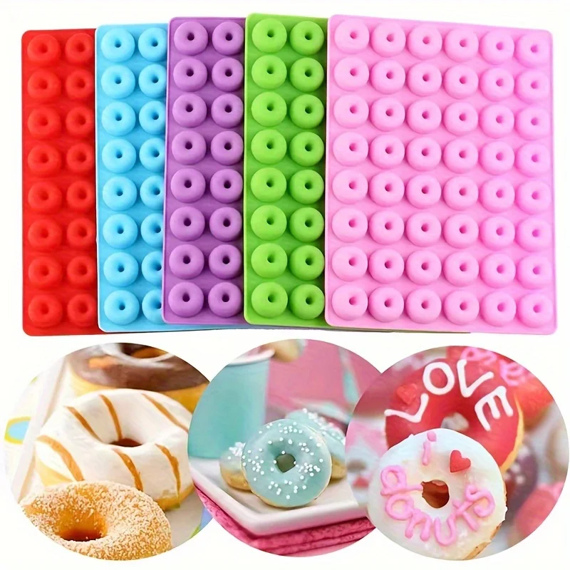48 Cavity Small Donuts Chocolate Silicone Mold  Small Biscuit Fondant Candy Mold Cake Decorating Baking Tools