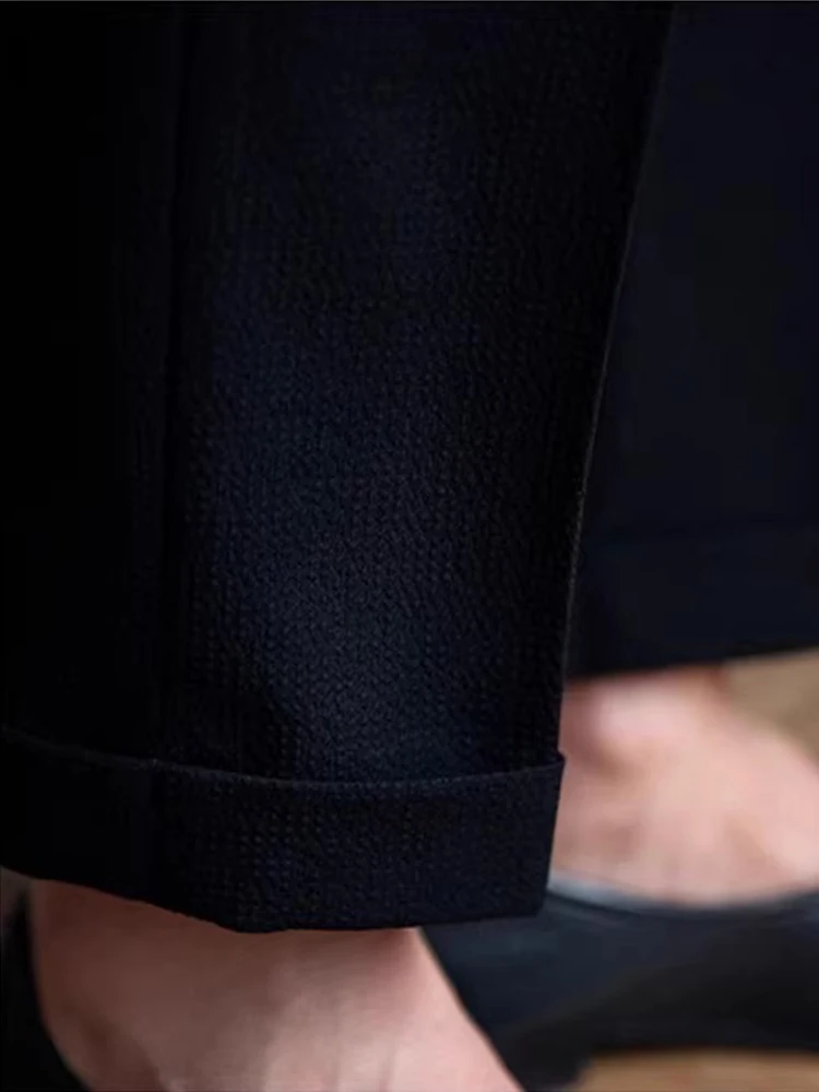 2023 herbst Neue Casual Herren Gürtel Hosen Vintage Plissee Gerade Anzug Hosen Männer Modische Slim Fit Einfarbig Hosen